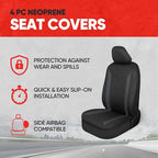 Motor Trend SpillGuard 2 Charcoal Gray Seat Covers for Cars & Seat Covers for Trucks - Neoprene Waterproof Car Seat Covers Fr