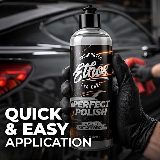 Ethos Perfect Polish – Versatile High Gloss Finish for Cars, Water-Based, No Fillers – One Step to Cut, Refine & Perfect Car Polish 16 Fl oz