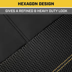 Cat FlexHybrid Car Seat Covers, Black Premium Faux Leather + Mesh Seat Covers for Cars Trucks SUV, Universal Fit Car Seat Cov