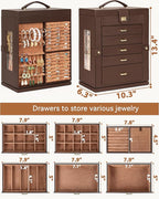 AKOZLIN 360° Rotating Jewelry Box 6-Tier Organizer Functional Jewelry Storage Case for Women Girls Ring Necklace Earring Brac