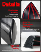 Side Mirror Caps Cover Compatible with Tesla Model 3 2017 2018 2019 2020 2021 2022 2023 2024 2025 Gloss Carbon Fiber Mirror Covers