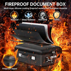 Tamfile Fireproof Document Box, Hard Case 5200°F Fireproof Water Safe File Box with Lock, 8-Layer Fireproof Safe File Organiz