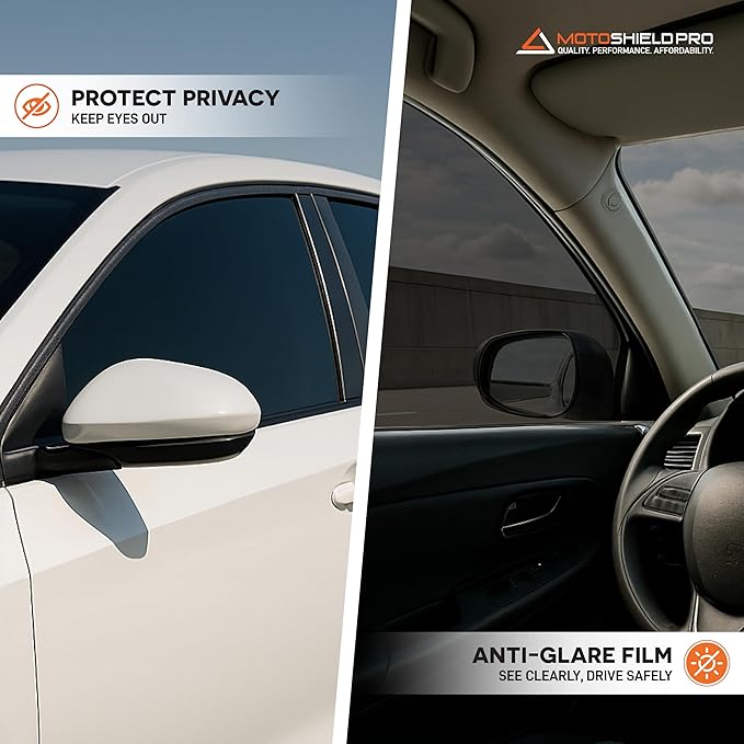 MotoShield Pro 35% VLT Nano Ceramic Window Tint for Car 20” in x 25’ ft 2PLY Roll High Heat Rejection & Glare Reduction Auto Tint Privacy Film, Rejects up to 99% IRR, 99% UV Blocking, Easy DIY Shrink
