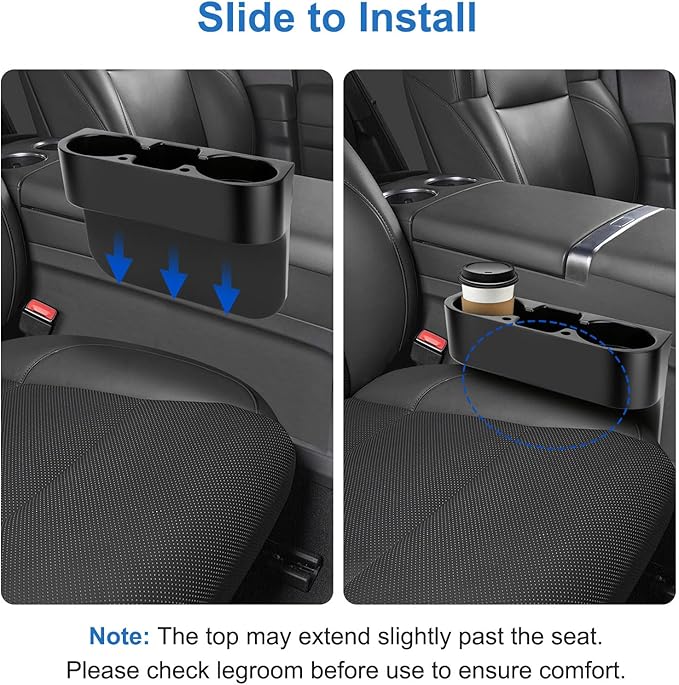 EEEKit Car Cup Holder, Car Seat Seam Wedge Cup Holder, Cell Phone Storage Organizer, Multifunction Glove Box Organizer