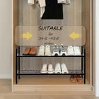 Shoe Rack, Expandable Shoes Organizer Metal Shelf Stand, 2 Tier Stackable Long Shoe Storage Holder For Closet, Floor, Entrywa