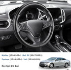 Steering Wheel Cover for Chevy Malibu 2016-2024/ Equinox 2018-2024/ Bolt EV 2017-2021/ Volt 2016-2019, Car Steering Wheel Cover for Chevrolet (Matte Black)