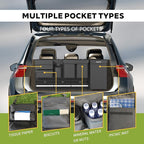 Backseat Hanging Trunk Organizer for SUVs, Cars, Trucks & MPVs | Multi-Pocket Storage with Anti-Slip Straps | Space-Saving Auto