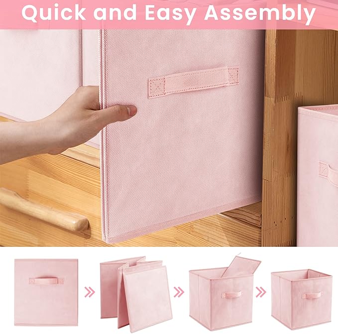 Criusia Storage Cubes - 11 Inch Heavy Duty Fabric Storage Bins for Shelves Closet, Cube Organizer - 8 Pack Collapsible Cube S