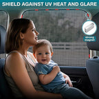 ZATOOTO Car Window Shades for Side Window Sun Shade for Car Window Magnetic Mesh Car Window Screen for Easy Installation Breathable UV Protection Universal for Most Car Perfect for Camping Travel Nap