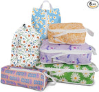 6 Pcs Compression Packing Cubes, Packing Cubes for Travel, Waterproof Luggage Organizer Bags Set, Cute Packaging Cubes for Wo
