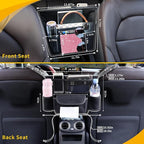 Pink Diamond Car Handbag Holder Between Seats Bling Rhinestone Car Storage Bag Large Capacity Purse Phone Ipad Automotive Consoles Organizer Safe Barrier of Backseat Pet Kids…