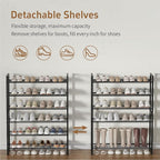 Stackable Shoe Rack, 6 Tier Metal Shoes Rack Storage Organizer,Large Capacity Shoe Shelf Max Holds 30 Pairs of Shoes,Sturdy a
