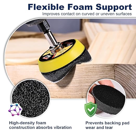 367 Pieces 2 Inch Sanding Discs, GOH DODD Wet Dry Sandpaper with Interface Pad and Backer Plate 1/4" 1/8" Shank, 60-10000 Grits Grinding Abrasive Sand Paper for Auto Metal Glass Resin Wood Sanding