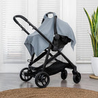 Comfy Cubs Baby Car Seat Cover - Soft, Breathable Bamboo Rayon and Muslin Cotton Blend - Lightweight Canopy for Sun, Bug, and