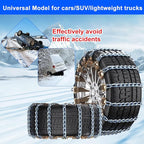 Qoosea Snow Chains for Car 10Pcs Tire Chains for SUV Manganese Steel Tire Chains Heavy Duty Universal Anti-Slip Chains for Ti