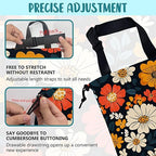 Car Garbage Bag Abstract Floral and Green Leaves Hanging Canvas Car Trash Bag Drawstring Car Back Seat Organizer for Car Back Front Seat Console with Adjustable Buckle
