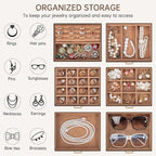 AKOZLIN 6-Tier Jewelry Box Organizer Functional 5 Drawers Leather Jewelry Storage Case for Women Girls Ring Necklace Earring 
