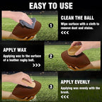 4 in 1 Football Prep Kit - for Effectively Secure Grip & Enhance Tack with 2 Football Wax & 1 Football Brush & 1 Cloth - Adul