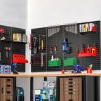 EVERHANGER Metal Pegboard Panels 24" x 12", Heavy Duty Steel Peg Boards for Garage, Pegboard Wall Organizer for Tool Storage 
