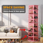 SpaceAid 8 Tier Rotating Shoe Rack Tower, Spinning Shoe Display Lazy Susan, Revolving 360 Shoe Rack Storage Round Carousel, V