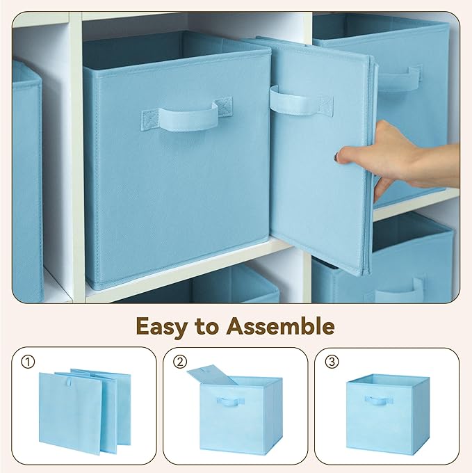 GRANNY SAYS Cube Storage Organizer, 11 Inch 6 Pack Storage Cubes with Handles, Toy Storage Bins for Boys Kids Room, Foldable 