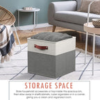 Ornavo Home 11 x 11 Storage Cube Bins, Foldable Collapsible Fabric Storage Bins Box Linen Shelf Basket Cube Organizer for Clo