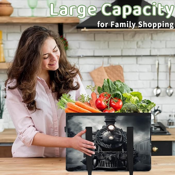 Reusable Grocery Bag Foldable Shopping Tote Bag with Handles Reusable Shopping Bags Large Kitchen Grocery Bags