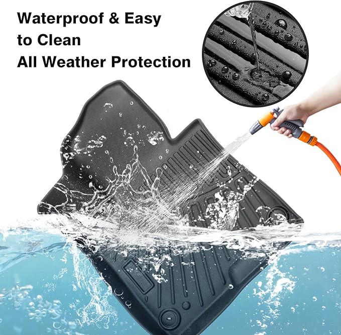 Powerty Floor Mats for 2023-2025 2026 Kia Sportage Hybrid Accessories All Weather Floor Liner 3D TPE 1st & 2nd Row Floor Mat Heavy-Duty Floor Liners