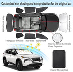 TINGLU Window Shades for Nissan Rogue 2021-2025 2026(NOT for Rogue Sport) Accessories Car Side Full Windows Cover Camping Rear Triangular Windshield Sun Shade Sun UV Rays Privacy Protection 8PCS