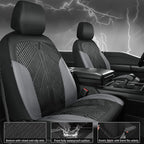 CAR PASS Waterproof Black Gray Car Seat Covers Front Seat Covers Neoprene Wetsuit,All-Weather Non-Slip Durable,Universal Fit 