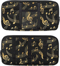 Musical Notes Car Sun Visor Storage Bag, Auto Interior Accessories Pocket Organizer, Multi-Pocket Visor Organizer Storage Pouch Fits Most Vehicles