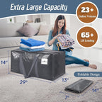 12 Pack Extra Heavy Duty Large Moving Bags with Strong Zipper & Comfortable Handles, Sturdy & Durable Clothes Storage Bags To