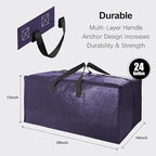 VELVETSURE 12 Pack Heavy Duty Large Moving Bags W/Backpack Straps - Strong Handles & Zippers, Storage Totes, Fold Flat, Alter