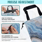 Car Garbage Bag Abstract Blue and Gold Marble Hanging Canvas Car Trash Bag Waterproof Drawstring Car Back Seat Organizer for Car Back Front Seat Console with Adjustable Buckle