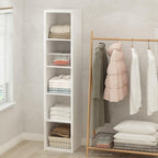 Furinno Cubic Closet Organizers and Storage, 5-Cube Closet Organizer, Open Shelf Closet Storage, Extra Thick Frame for Wardro