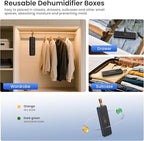 Dehumidifiers for Bathroom with Moisture Absorber Bag Reusable, 68 OZ Water Tank Portable Quiet Dehumidifier for Bedroom