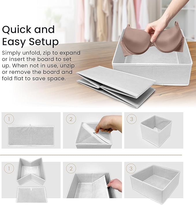 Reli. Drawer Organizer Clothes (14 Pack) | Organization for Dresser, Closet, Nursery, Baby Clothes | Foldable Fabric Dresser 