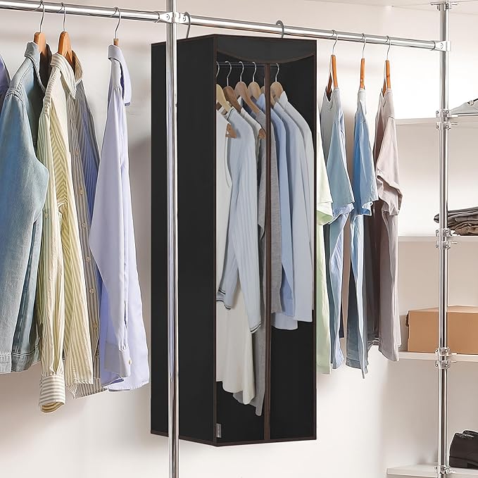 STORAGE MANIAC 2-Pack Hanging Garment Bag Zipper Cover with Sealed Clear Window, Long Garment Cover for Closet Storage Wardro