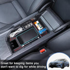 TOPINSTALL Red Center Console Organizer Compatible with 2018-2023 2024 Toyota Camry XLE XSE and 2020-2024 Camry LE SE with Dual USB Ports, Interior Accessories Armrest Tray Insert (Not for 2025)