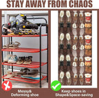 Windyun 40 Over the Door Shoe Organizer Large Breathable Mesh Pockets Hanging Shoe Rack for Closet Brown Behind Door Hanger S
