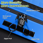23 Cubic Feet Car Rooftop Cargo Bag Carrier, Soft Roof Top Luggage Bag for All Vechicles with/Without Racks - with Waterproof Zip, Luggage Lock, Anti-Slip Mat, Storage Bag, Door Hooks, Blue