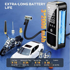 Tire Inflator Portable Air Compressor, 6000mAh Air Pump for Car Tires 160 PSI Portable Air Pump with Tire Gauge Pressure & LED Light & Auto Shut-Off Cordless Bike Pump for Car, Motor, Bike, Ball