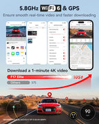 REDTIGER F17 Elite 4K Dash Cam 3 Channel, STARVIS 2 IMX678 & IMX675, 128GB Card, Full Night Color, 4K+2.5K+1080P Front and Re