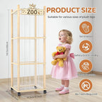 Stuffed Animal Storage Zoo Tower,56In Wooden Large Stuffed Animal Holder Organizer with Wheels,Stuffy Plushies Storage with E