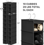 Simple Houseware 2 Pack 10 Shelves Hanging Organizer, Black