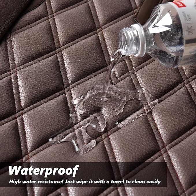 Coverado Car Seat Covers Front Seats, 2 Pack Waterproof Leather Seat Covers for Cars, Luxury Car Seat Protector, Anti-Slip De