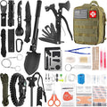 Emergency Survival Kit and First Aid Kit, 142Pcs Professional Survival Gear and Supplies Equipment with Molle Pouch, Gift for