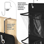 Simple Houseware 24 Pockets - 2PK 12 Large Pockets Over Door Hanging Shoe Organizer, Black
