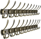 Dseap Coat Rack Wall Mount - 38” Long 10-Tri-Hooks Heavy Duty Coat Hanger Rail Wall Hooks for Hanging Coats Hats Clothing Clo
