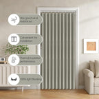 Jilron Accordian Door Curtain, 100% Blackout Folding Magnetic Doorway Curtains,Linen Style Closet Doors,for Room Divider,Priv